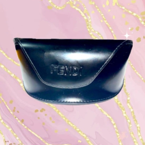 Fendi Sunglasses Case, Black, Has Velvet Fendi design inside. main image 5